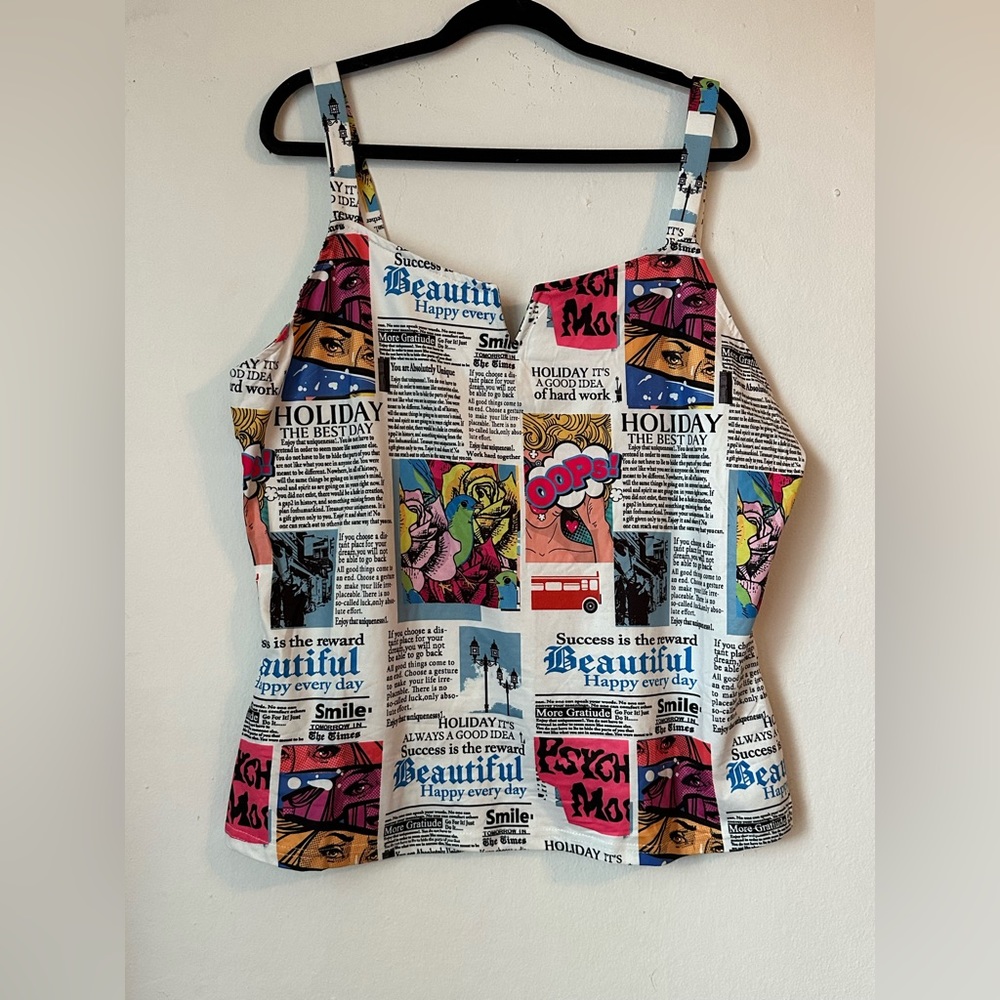 Newsprint tank top